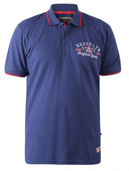 D555 Canning Chest Embroidery Polo Shirt Denim - Polo krekli - Polo krekli - 2XL-8XL