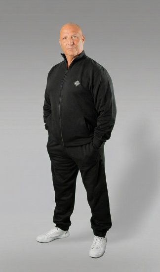 20 Nodi Mistral Tracksuit in Combed Fleece Cotton Black - Treniņtērpi - Liela izmēra Treniņtērpi vīriešiem
