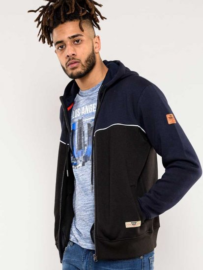 D555 Vincent Full Zip Hoody With Chest And Sleeve Piping Detail - Džemperi un džemperi ar kapuci - Džemperi - 2XL-14XL