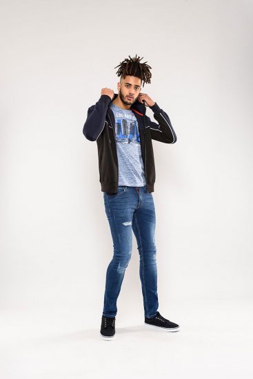 D555 Vincent Full Zip Hoody With Chest And Sleeve Piping Detail - Džemperi un džemperi ar kapuci - Džemperi - 2XL-14XL