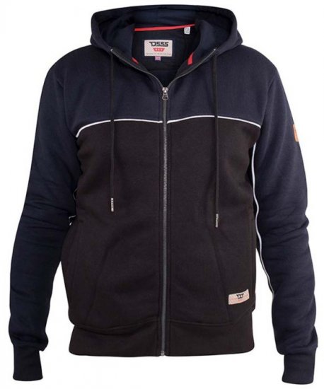 D555 Vincent Full Zip Hoody With Chest And Sleeve Piping Detail - Džemperi un džemperi ar kapuci - Džemperi - 2XL-14XL