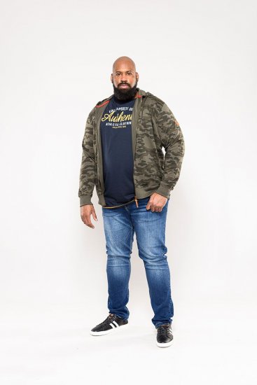 D555 Antonio Camo Printed Zip Through Hoody - Džemperi un džemperi ar kapuci - Džemperi - 2XL-14XL