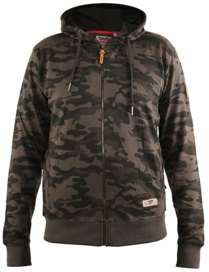 D555 Antonio Camo Printed Zip Through Hoody - Džemperi un džemperi ar kapuci - Džemperi - 2XL-14XL