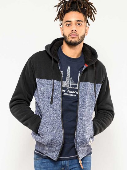 D555 Allen Zip Through Hoody With Sherpa Lining - Džemperi un džemperi ar kapuci - Džemperi - 2XL-14XL