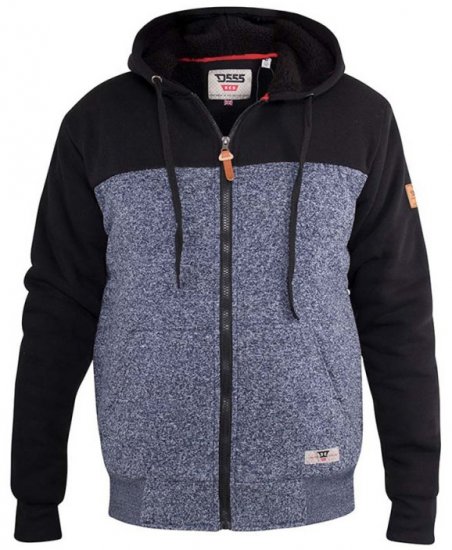 D555 Allen Zip Through Hoody With Sherpa Lining - Džemperi un džemperi ar kapuci - Džemperi - 2XL-14XL