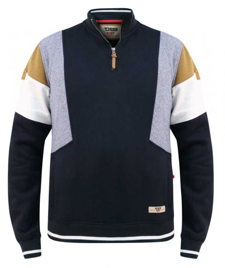 D555 Kenington Cut And Sew Half Zipper Sweatshirt - Džemperi un džemperi ar kapuci - Džemperi - 2XL-14XL