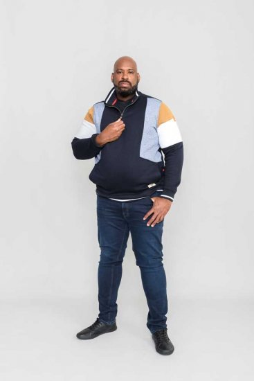D555 Kenington Cut And Sew Half Zipper Sweatshirt - Džemperi un džemperi ar kapuci - Džemperi - 2XL-14XL