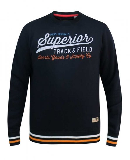 D555 Marlow Printed Crew Neck Sweatshirt Navy - Džemperi un džemperi ar kapuci - Džemperi - 2XL-14XL
