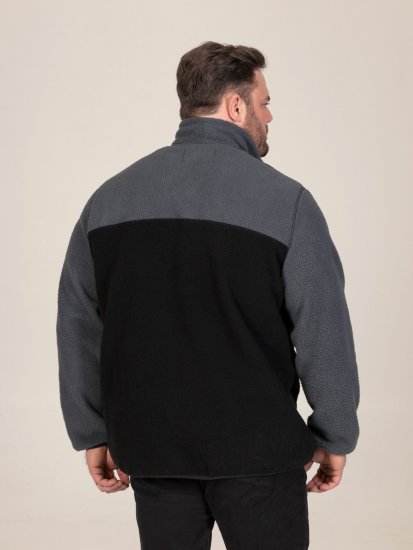 D555 Daly Quarter Zip Fleece Sweatshirt Melna/Pelēka - Džemperi un džemperi ar kapuci - Džemperi - 2XL-14XL