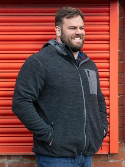 D555 Daly Quarter Zip Fleece Sweatshirt Melna/Pelēka - Džemperi un džemperi ar kapuci - Džemperi - 2XL-14XL