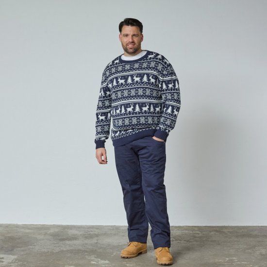 North Latitude 63144 Fjell Reindeer Knit Tumši zila - Džemperi un džemperi ar kapuci - Džemperi - 2XL-14XL