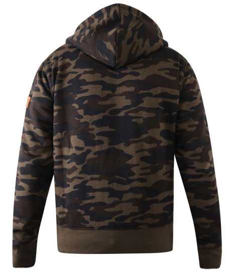 D555 Regent AOP Camo Zip Through Hoody - Džemperi un džemperi ar kapuci - Džemperi - 2XL-14XL