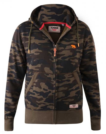D555 Regent AOP Camo Zip Through Hoody - Džemperi un džemperi ar kapuci - Džemperi - 2XL-14XL