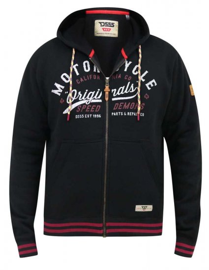 D555 Patrick Full Zip Hoody With 'Motorcycle' Chest Print - Džemperi un džemperi ar kapuci - Džemperi - 2XL-14XL