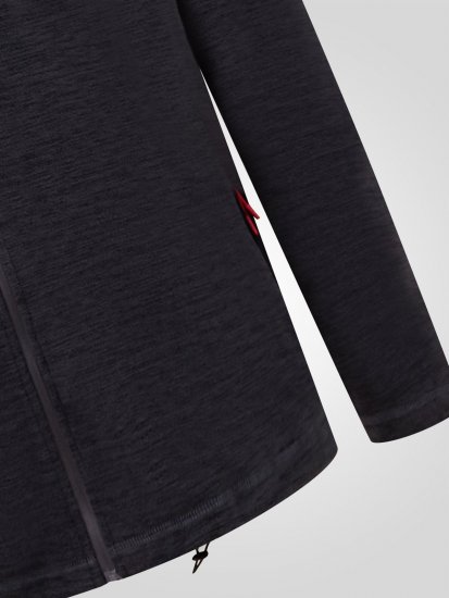 D555 Damien Micro Fleece Zip Through Hoody Melna/Pelēka - Džemperi un džemperi ar kapuci - Džemperi - 2XL-14XL