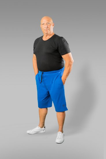 20 Nodi Short Leg Sports Pants in Combed Cotton Jersey Blue - Sporta bikses un šorti - Sporta bikses un Sporta šorti - 2XL-12XL