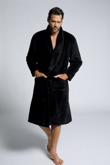 JP1880 Bathrobe with Spacious Patch Pockets Black - Apakšveļa un peldšorti - Apakšveļa - 2XL-8XL