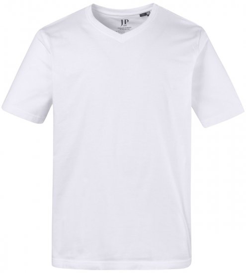 JP1880 702415 T-krekls ar V veida izgriezumu Balts - T-krekli - T-krekli - 2XL-14XL