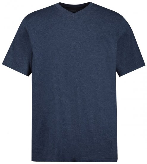 JP1880 702415 T-krekls ar V veida izgriezumu Vidēji zils melanžs - T-krekli - T-krekli - 2XL-14XL