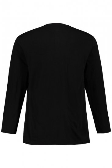 JP1880 702555 Henley T-krekls ar garām piedurknēm Melns - T-krekli - T-krekli - 2XL-14XL