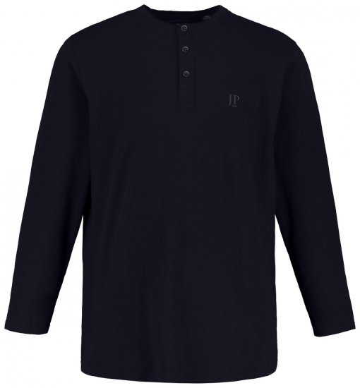 JP1880 702555 Henley T-krekls ar garām piedurknēm Tumši zils - T-krekli - T-krekli - 2XL-14XL