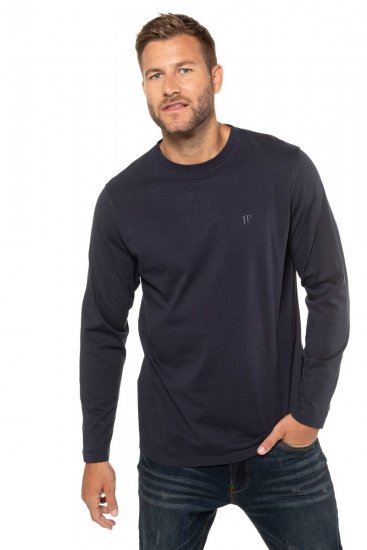 JP1880 702559 T-krekls ar garām piedurknēm Tumši zils - T-krekli - T-krekli - 2XL-14XL