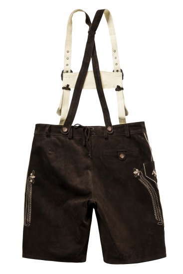JP1880 Genuine Leather Traditional Lederhosen Shorts Brown - Šorti - Šorti - W40-W60