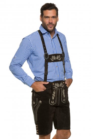 JP1880 Genuine Leather Traditional Lederhosen Shorts Brown - Šorti - Šorti - W40-W60