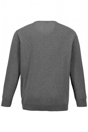 JP1880 708261 Adīts džemperis ar apaļu kakla izgriezumu Pelēks melanžs - Džemperi un džemperi ar kapuci - Džemperi - 2XL-14XL