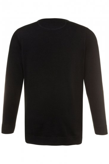 JP1880 708261 Adīts džemperis ar apaļu kakla izgriezumu Melns - Džemperi un džemperi ar kapuci - Džemperi - 2XL-14XL