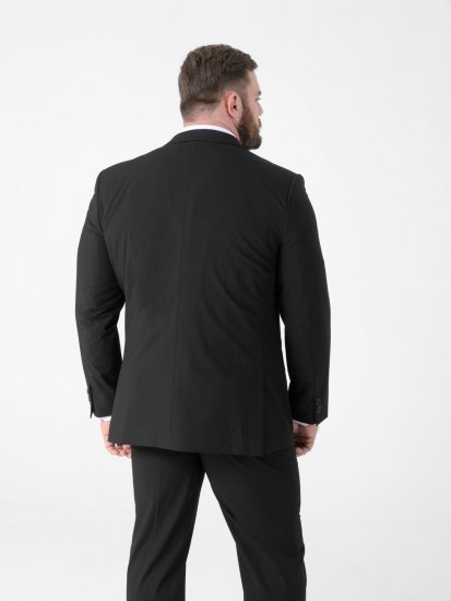 D555 Ted 4 Way Stretch Tailored Suit Jacket Melna - Uzvalki un žaketes - Liela izmēra uzvalki un bleizeri