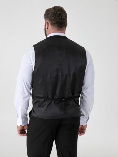 D555 Ted Uzvalka veste Melna - Uzvalki un žaketes - Liela izmēra uzvalki un bleizeri