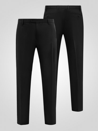 D555 Ted 4 Way Stretch Tailored Trouser Melna - Uzvalki un žaketes - Liela izmēra uzvalki un bleizeri