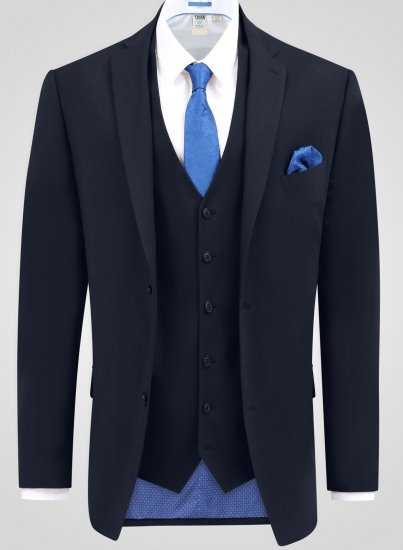 D555 Ted 4 Way Stretch Tailored Suit Jacket Tumši zila - Uzvalki un žaketes - Liela izmēra uzvalki un bleizeri
