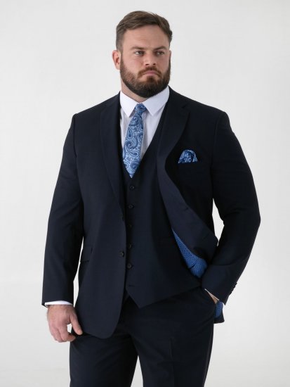 D555 Ted 4 Way Stretch Tailored Suit Jacket Tumši zila - Uzvalki un žaketes - Liela izmēra uzvalki un bleizeri
