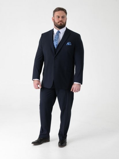 D555 Ted 4 Way Stretch Tailored Suit Jacket Tumši zila - Uzvalki un žaketes - Liela izmēra uzvalki un bleizeri