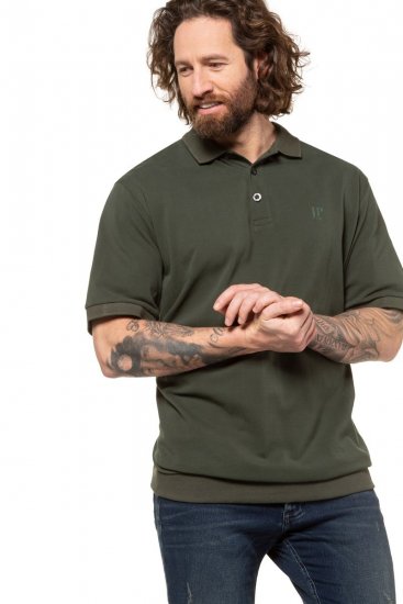 JP1880 712617 Polo krekls ar vēdera piegriezumu Tumši olīvu - Polo krekli - Polo krekli - 2XL-8XL