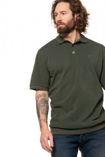 JP1880 712617 Polo krekls ar vēdera piegriezumu Tumši olīvu - Polo krekli - Polo krekli - 2XL-8XL