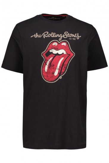 JP1880 Rolling Stones Graphic Band Comfort Fit T-Shirt Black - T-krekli - T-krekli - 2XL-14XL