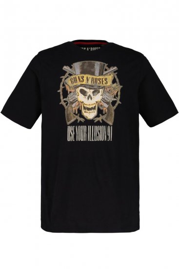 JP1880 Guns N’ Roses Skull Comfort Fit Band T-Shirt Black - T-krekli - T-krekli - 2XL-14XL