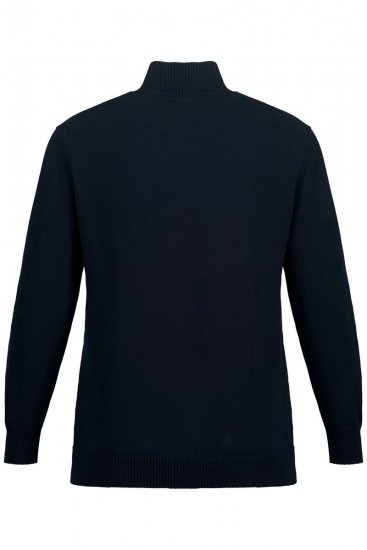 JP1880 716842 Adīts džemperis ar rāvējslēdzēju pie kakla Tumši zils - Džemperi un džemperi ar kapuci - Džemperi - 2XL-14XL