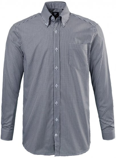 JP1880 722859 Rūtains krekls ar garām piedurknēm Melns - Krekli - Krekli - 2XL-8XL
