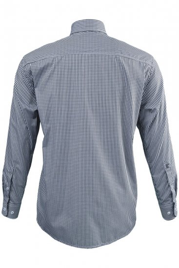 JP1880 722859 Rūtains krekls ar garām piedurknēm Melns - Krekli - Krekli - 2XL-8XL