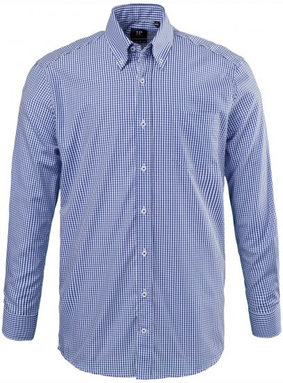 JP1880 722859 Rūtains krekls ar garām piedurknēm Gaiši zils - Krekli - Krekli - 2XL-8XL