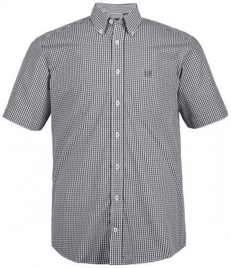 JP1880 722860 Rūtains krekls ar īsām piedurknēm Melns - Krekli - Krekli - 2XL-8XL