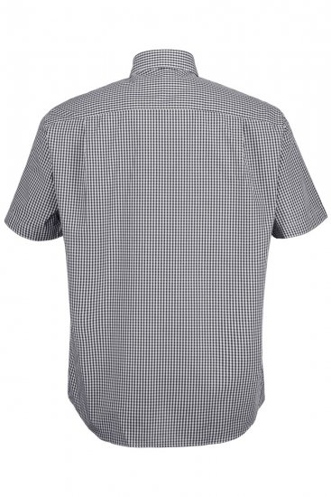 JP1880 722860 Rūtains krekls ar īsām piedurknēm Melns - Krekli - Krekli - 2XL-8XL
