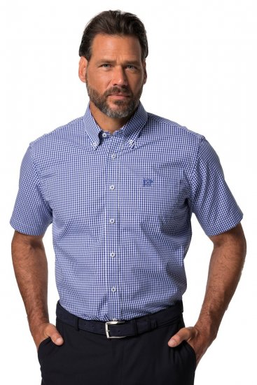 JP1880 722860 Rūtains krekls ar īsām piedurknēm Gaiši zils - Krekli - Krekli - 2XL-8XL