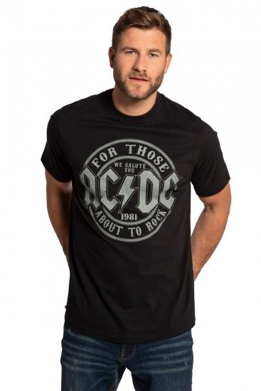 JP1880 AC/DC Graphic Comfort Fit Band T-Shirt Black - T-krekli - T-krekli - 2XL-14XL