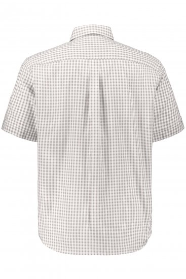 JP1880 Modern Fit Check Print Short Sleeve Shirt Grey - Krekli - Krekli - 2XL-8XL