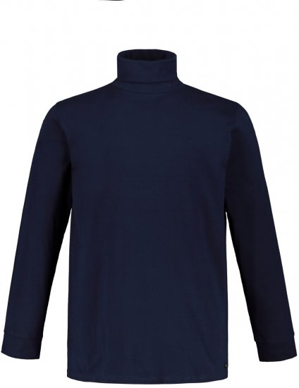 JP1880 723303 Augstkakla krekls ar garām piedurknēm Tumši zils - Džemperi un džemperi ar kapuci - Džemperi - 2XL-14XL